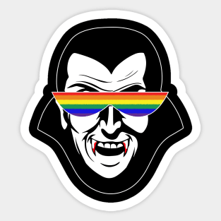 Gay Dracula Rainbow Sunglasses Vampire LGBT Sticker